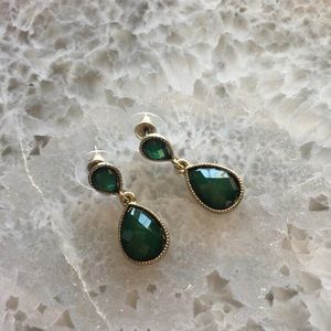 Green fashion earrings
